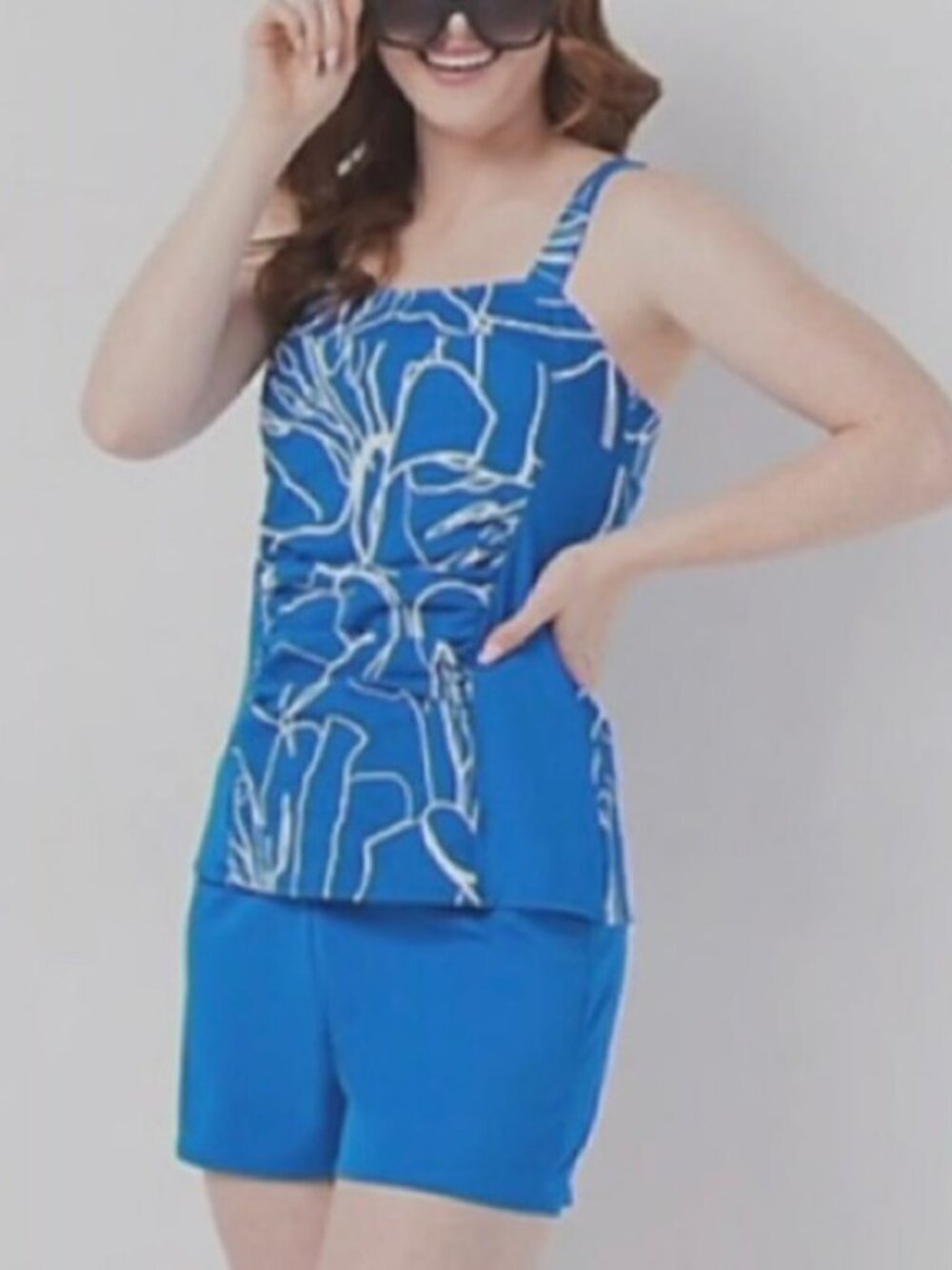 Denim & Co. Beach Tankini Short Set